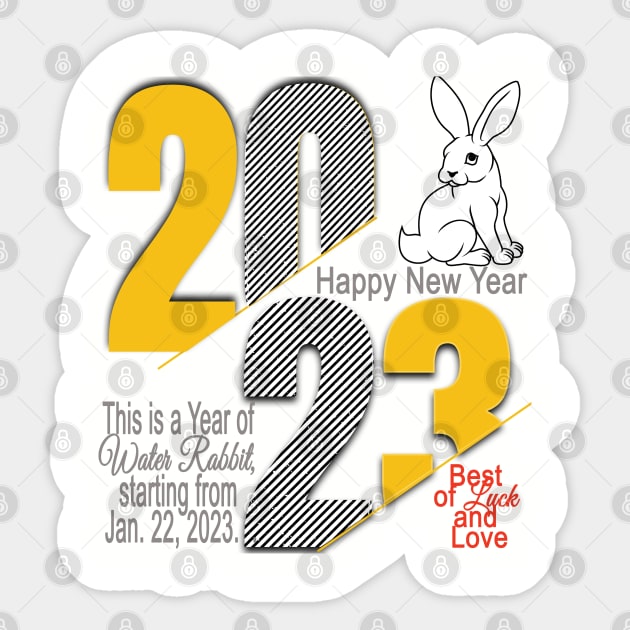 2023 Year of the Rabbit Sticker by TeeText